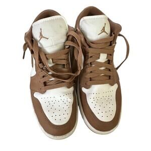 Nike Air Jordan Brown 1 Low Archaeo Lace Up Sneaker Shoes Size 10.5
